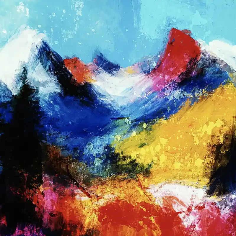 Garantierte Lieferung Moderne Kunst: "Popart Mountain 2", H. Mühlbauer-Gardemin, Original/Unikat