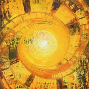 Nur Heute Abstraktes Originalgemälde: "Liquid Warmth V", R. König, Unikat