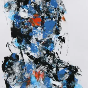 I. Schmidt: "Abstraktes Portrait Nr. 25/1", zeitgenössische Grafik/Malerei, Original/Unikat Knallerangebot
