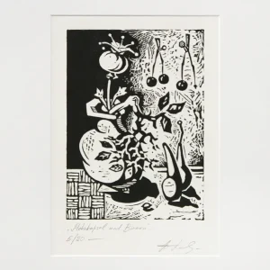 Highlight Malerei/Grafik auf Papier: "Mohnkapsel und Birnen, Nr. 5/20", A. Larrett, Original (Unikat)