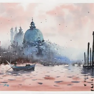 Highlight Aquarellmalerei: "Venedig-Fantasie II", Original/Unikat, F. Bär