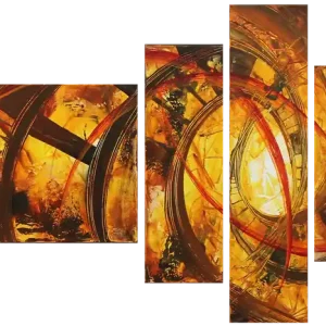 Heißes Angebot Mehrteilige Acrylbilder: "Glühende Bewunderung II", R. König, Originalgemälde (Unikat)