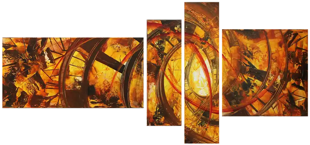 Heißes Angebot Mehrteilige Acrylbilder: "Glühende Bewunderung II", R. König, Originalgemälde (Unikat)