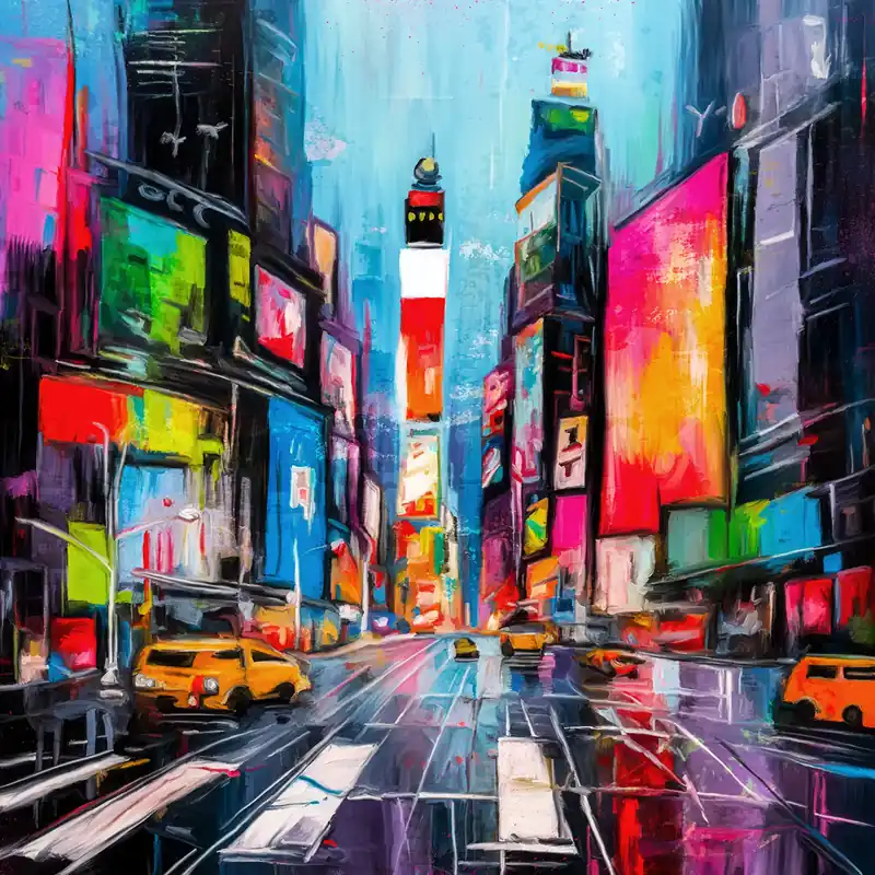 Sale Kunstdruck, signiert: "New York Time Square", Holger Mühlbauer-Gardemin, Edition, Nr. 1/150