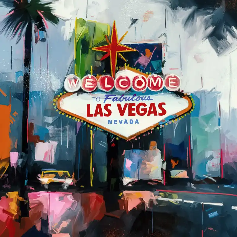 Kunstdruck, signiert: "Las Vegas", Holger Mühlbauer-Gardemin, Edition, Nr. 1/150 Aktuell
