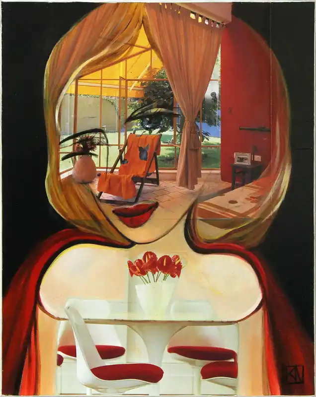 Moderne Kunst: "Rote Leidenschaft", K. Namazi, Original/Unikat Direktkauf