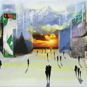 Echt Moderne Kunst: "Naturstadt XI", K. Namazi, Original/Unikat