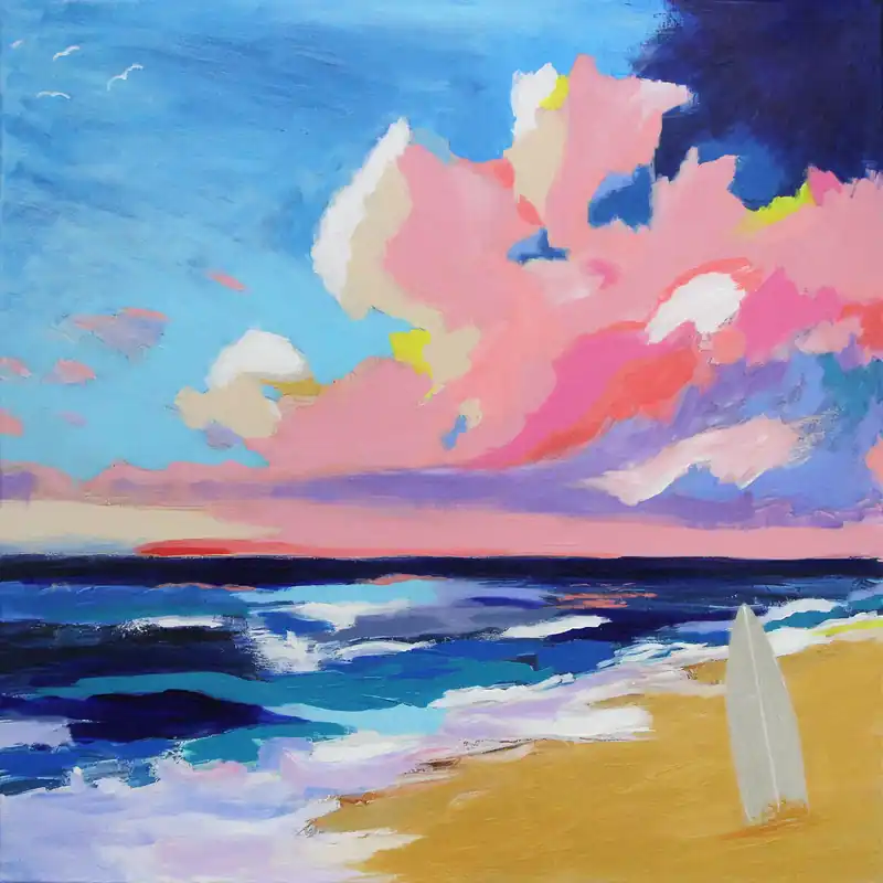 Moderne Kunst: "Surfpause", H. Mühlbauer-Gardemin, Original/Unikat Bestseller