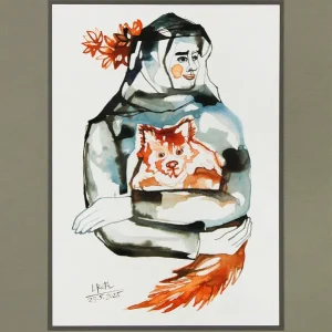 Wochenendangebot L. Roth: "Mein Katzenbär", originale Grafik/Zeichnung (Unikat)