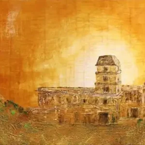 Preisreduziert Mehrteiliges Acrylgemälde, A.Garbe: "Pakals Vermächtnis", Originalgemälde (Unikat)