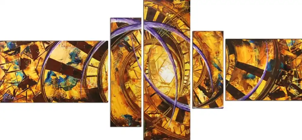 R. König: "Mountain Fire III", mehrteilige Acrylbilder, Originalgemälde (Unikat) Preisknaller