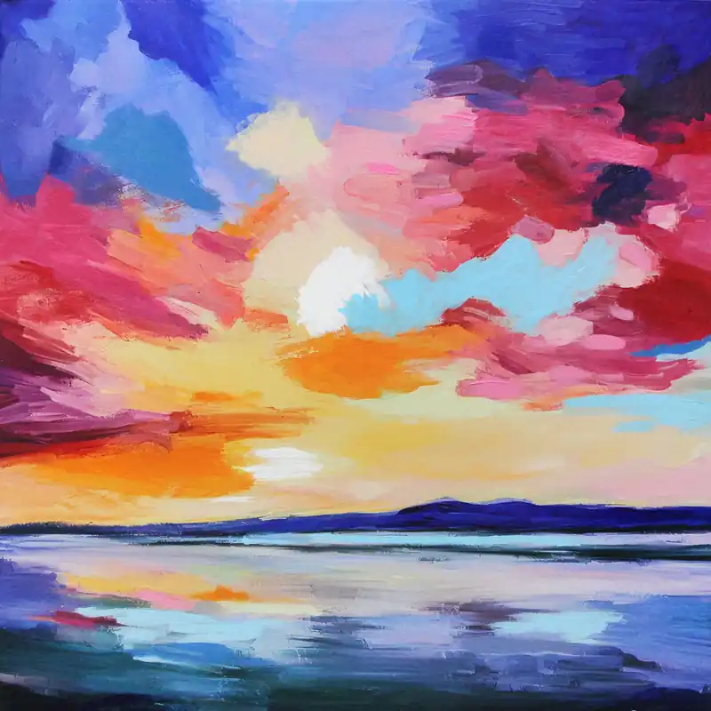 Knallerangebot Moderne Kunst: "Morgenrot", H. Mühlbauer-Gardemin, Original/Unikat