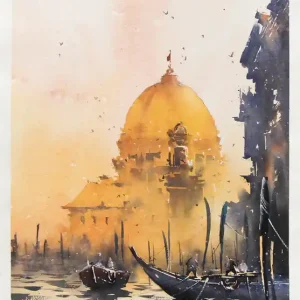 Aquarellmalerei: "Venedig-Fantasie I", Original/Unikat, F. Bär Garantierte Lieferung