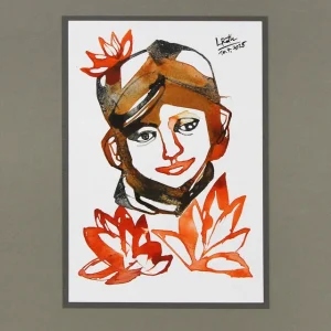 L. Roth: "Blumenkind", originale Grafik/Zeichnung (Unikat) Mega-Angebot