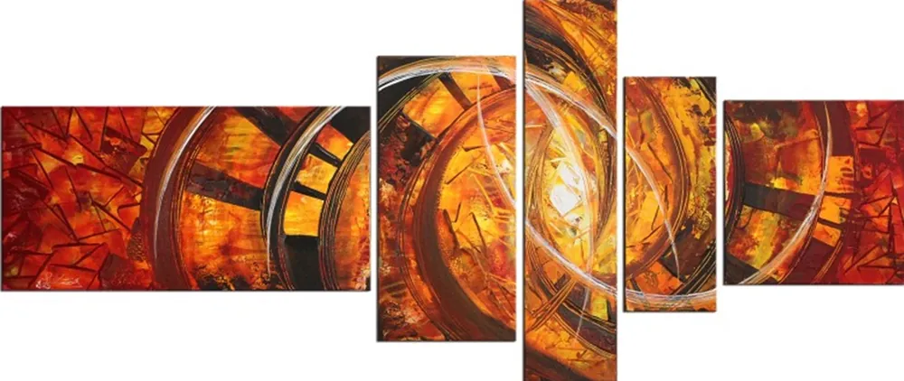 Gratis Versand R. König: Kristallfeuer IX, mehrteilige Acrylbilder, Originalgemälde (Unikat)