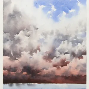 Schnäppchen Aquarellmalerei: "Wolken I", Original/Unikat, F. Bär