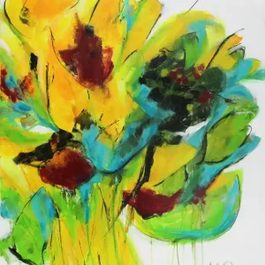 M.Rick: "Danke für die Blumen II", Originalgemälde (Unikat) Knallerangebot