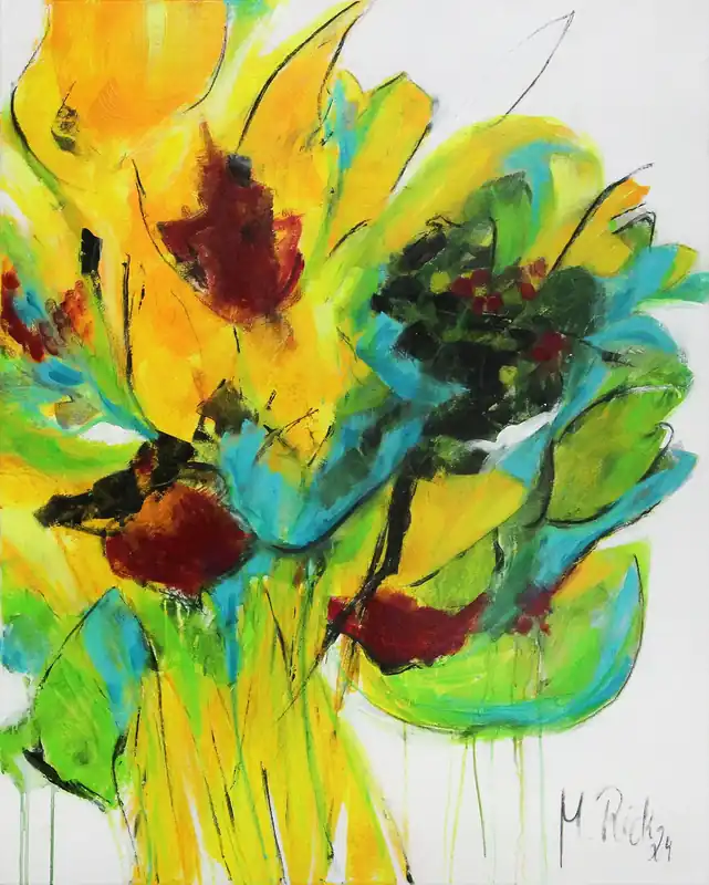 M.Rick: "Danke für die Blumen II", Originalgemälde (Unikat) Knallerangebot