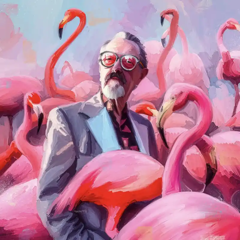 Moderne Kunst: "Old Flamingo Men", H. Mühlbauer-Gardemin, Original/Unikat Sale