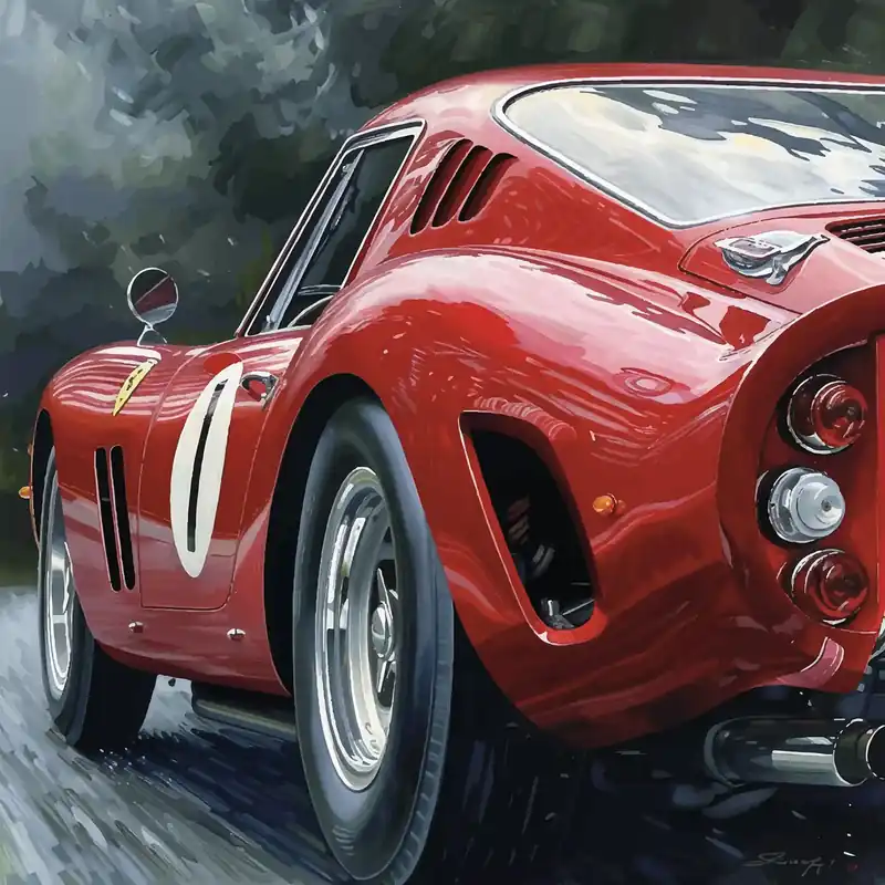 Direkt Vom Hersteller Moderne Kunst: "Red Ferrari", H. Mühlbauer-Gardemin, Originaledition auf synthetischer Platte