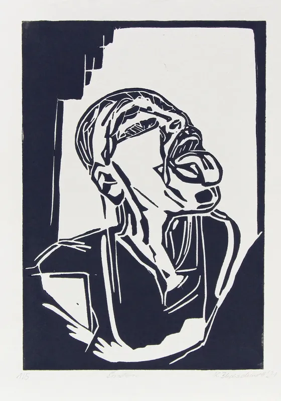 Preisreduziert K. Blechschmidt: "Emotion", originale Grafik/limitierte Auflage, Linolschnitt