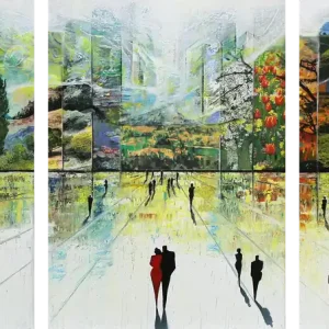Moderne Kunst: "Naturstadt X", K. Namazi, Original/Unikat Preisreduziert