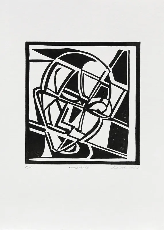 Sofort Bestellen K. Blechschmidt: "Innerhalb", originale Grafik/limitierte Auflage, Linolschnitt