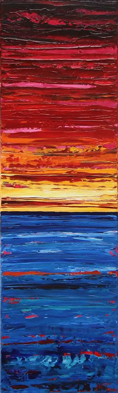 Unikat: "Und der Himmel war pink V", Originalgemälde, J. Fernandez, Acrylbilder Nur Für Kurze Zeit
