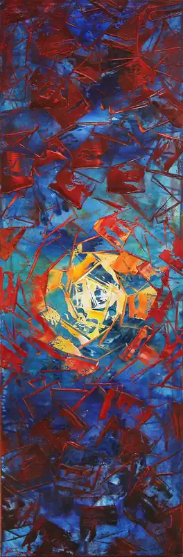 Unikat: "Fernweh II", Originalgemälde, J. Fernandez, Acrylbilder Nur Heute