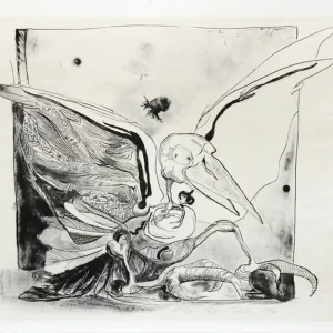 Schnäppchen F.O. Haake: "Vogel", originale Grafik, Lithografie