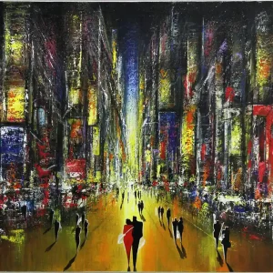 Acrylgemälde: Nachtbasar II, K. Namazi, Original/Unikat Saisonangebot