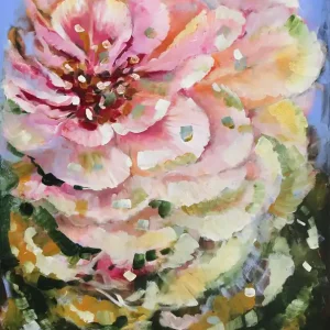 Neu Im Sortiment Acrylgemälde: "Pink Vibes Blooming", Original/Unikat, J. Riemer