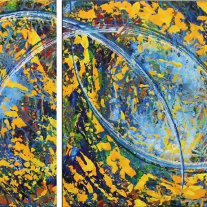Mehrteilige Acrylbilder: "Sternenwirbel I", R. König, Originalgemälde (Unikat) Neuheit