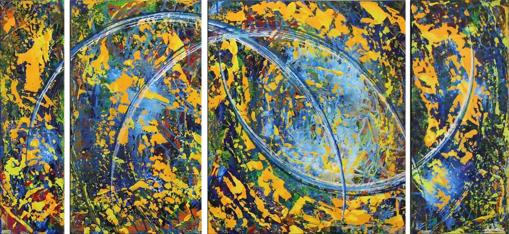 Mehrteilige Acrylbilder: "Sternenwirbel I", R. König, Originalgemälde (Unikat) Neuheit