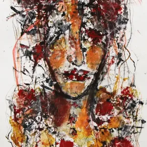 I. Schmidt: "Frauenportrait Nr. 3", zeitgenössische Grafik/Malerei, Original/Unikat Angebot