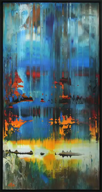 Online Kaufen Originalgemälde: "Horizon on Fire I", G. Hung, gerahmtes Unikat