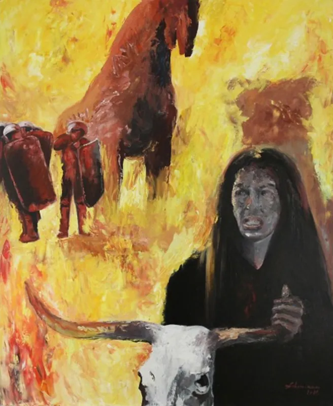 Preisknaller Zeitgenössische Kunst von Uwe Fehrmann: "Kassandra", Originalgemälde (Unikat) (A)