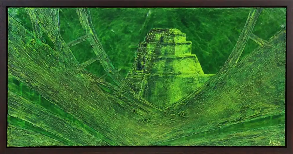 Begrenztes Angebot Acrylgemälde, A.Garbe: "Piramide del Mago", Originalgemälde (Unikat)