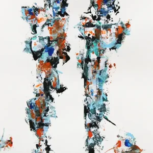 I. Schmidt: "Stadtmenschen Nr. 25/1", zeitgenössische Grafik/Malerei, Original/Unikat Kostenloser Rückversand