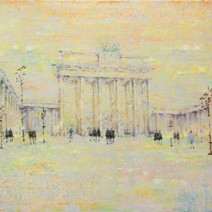 Ölgemälde: "Brandenburger Tor", Original/Unikat, V. Heil, inkl. Premium XL Schattenfugenrahmen schwarz SR-43312-XL, Falzmaß 121,4 x 151,4 cm Sale