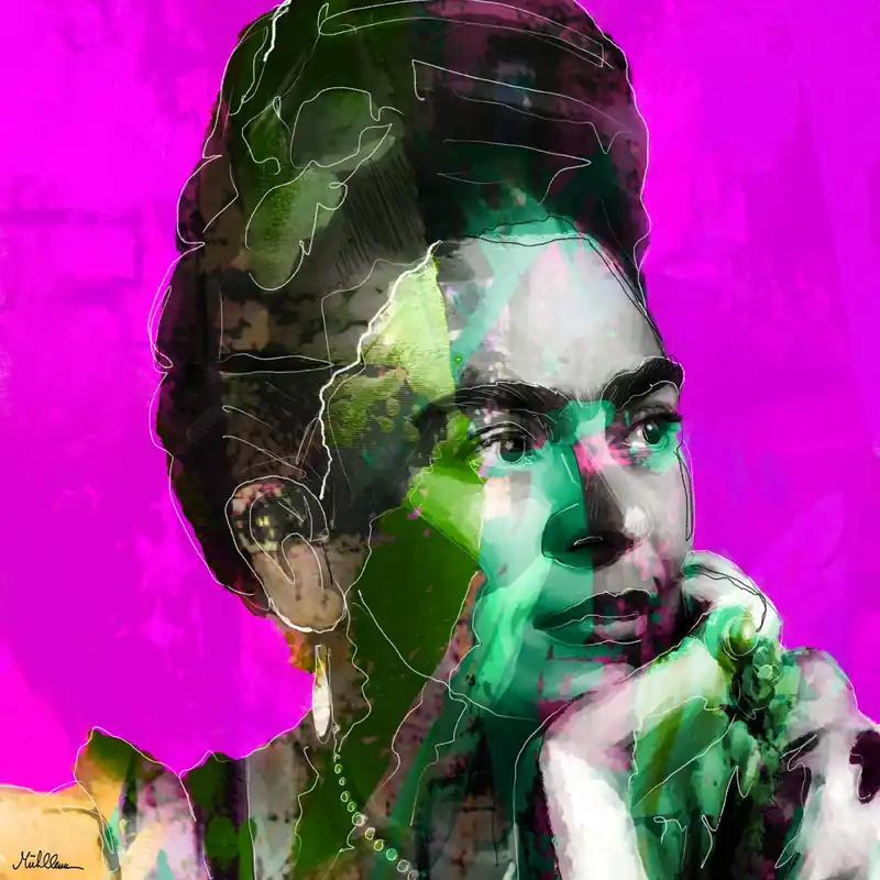 Kostenfreie Lieferung H. Mühlbauer-Gardemin: "Pink Frida", Moderne Pop Art, Original/serielles Unikat