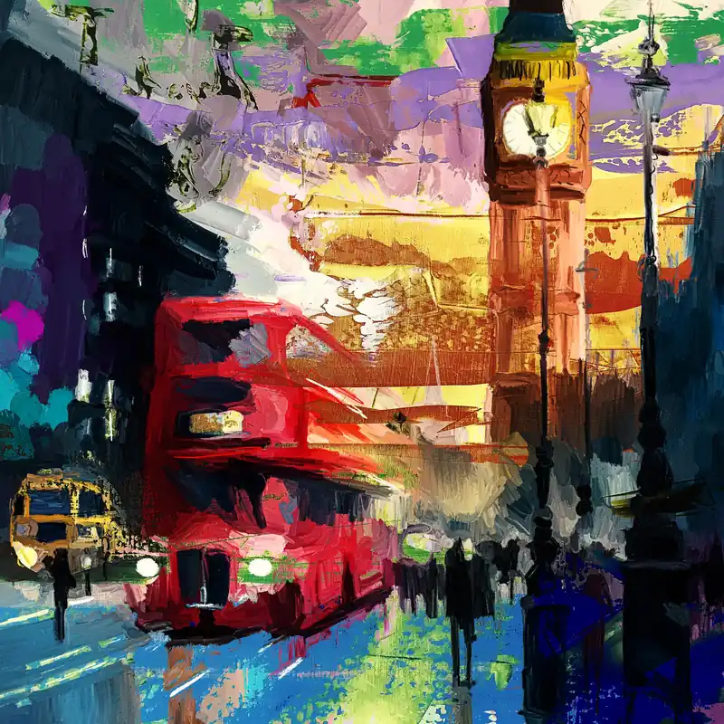 Moderne Kunst: "Streets of London", H. Mühlbauer-Gardemin, Original/serielles Unikat Neue Kollektion