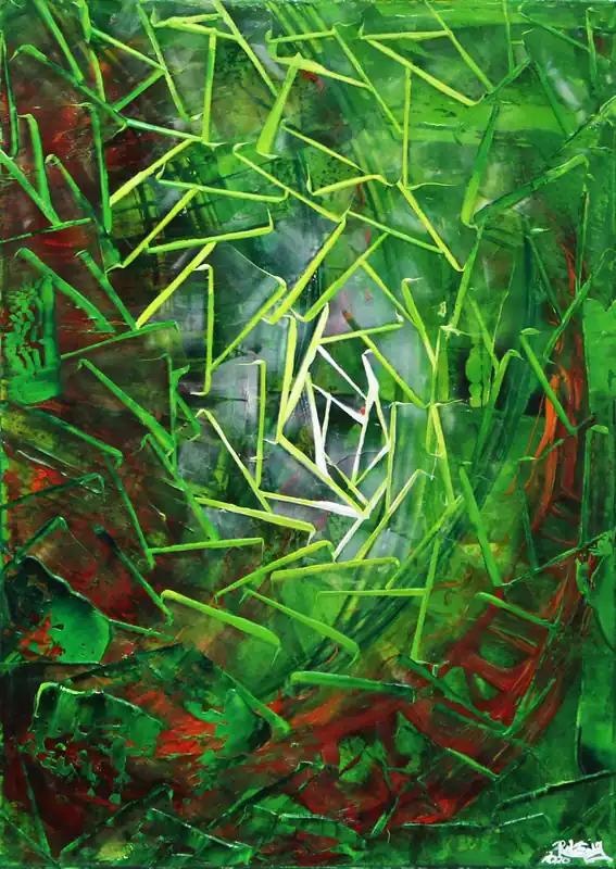 R. König: "Dynamic Process: Modifying", abstraktes Originalgemälde (Unikat) Schnäppchen