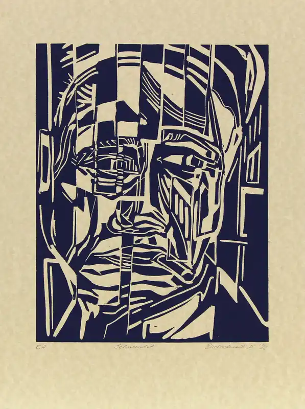K. Blechschmidt: "Sehnsucht", originale Grafik/limitierte Auflage, Linolschnitt Bestseller