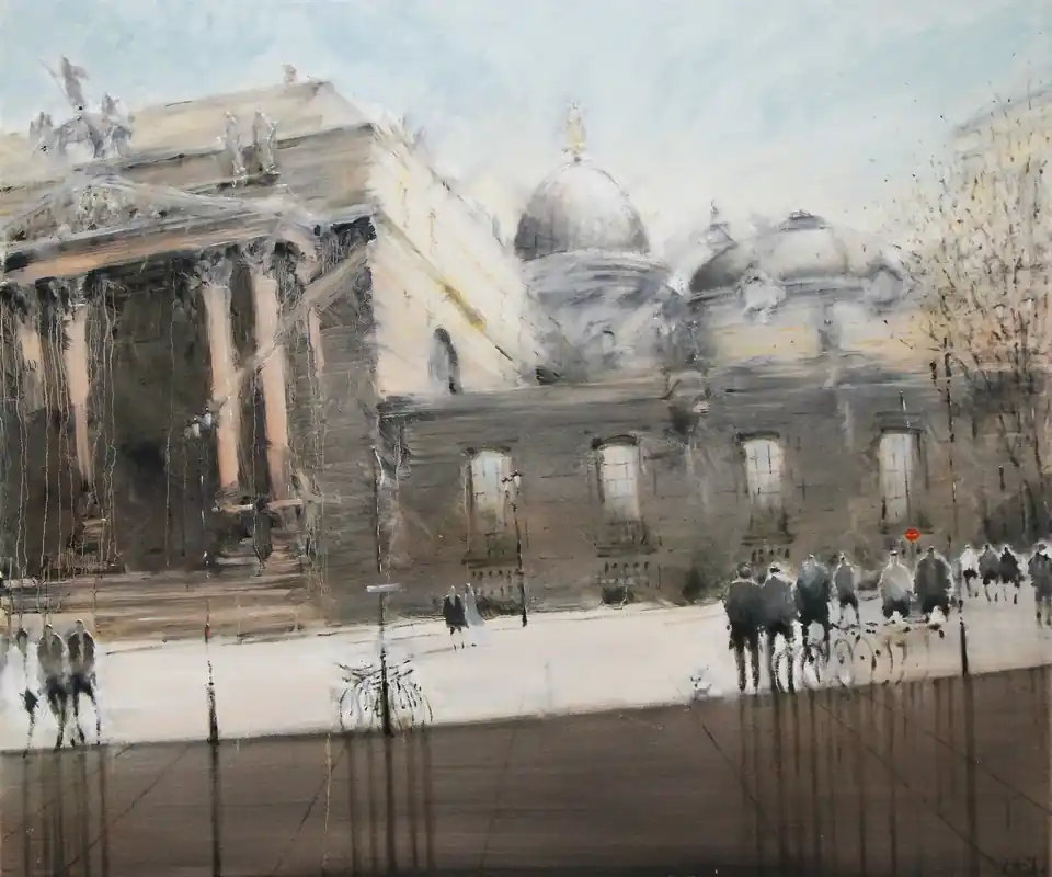 Direktkauf Ölgemälde: "Lipsiusbau Dresden Nr. 3", Original/Unikat, V. Heil