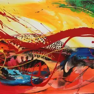 Preis Gesenkt Originalgemälde: "Quell der Freude IV", G. Hung, Unikat