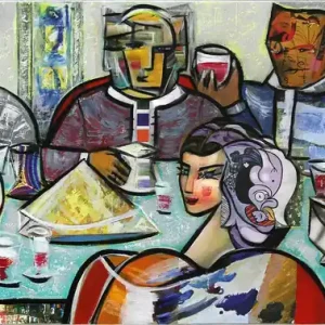 Jetzt Kaufen Unikat, modernes Gemälde, K. Namazi: "Drinking with Friends IV", Original