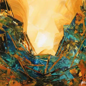 Sonderangebot Unikat: "Blue Crystal I", Originalgemälde, J. Fernandez, Acrylbilder