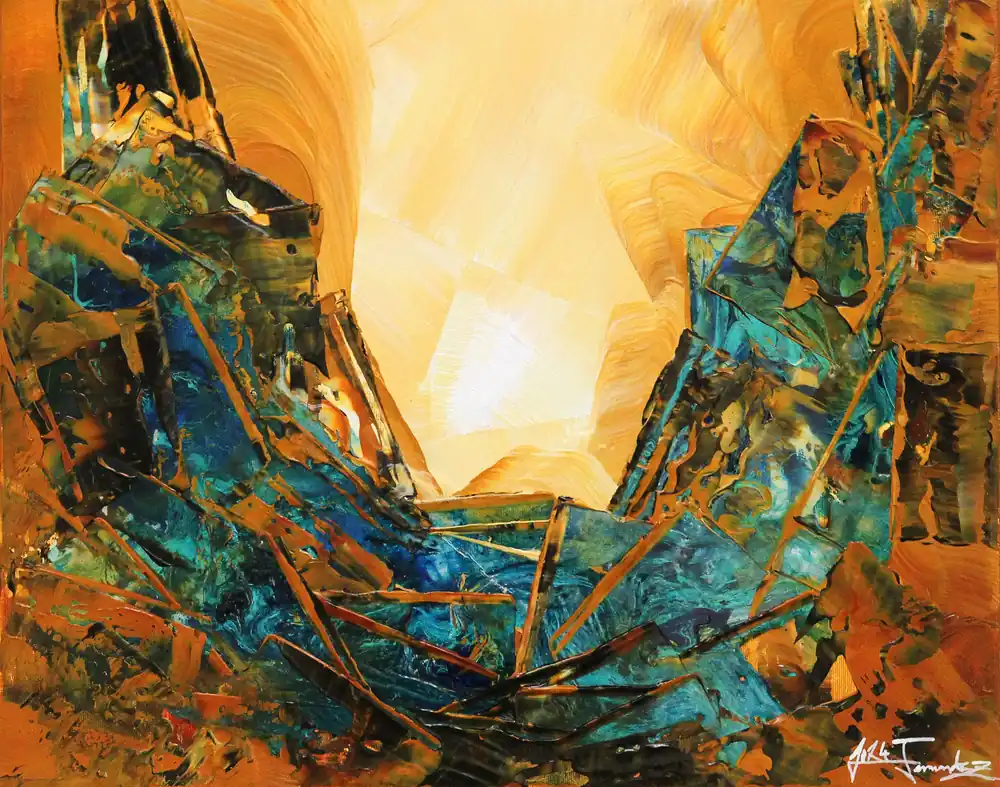 Sonderangebot Unikat: "Blue Crystal I", Originalgemälde, J. Fernandez, Acrylbilder