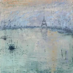 Knallerangebot Ölgemälde: "Paris-Impression am Morgen", Original/Unikat, V. Heil